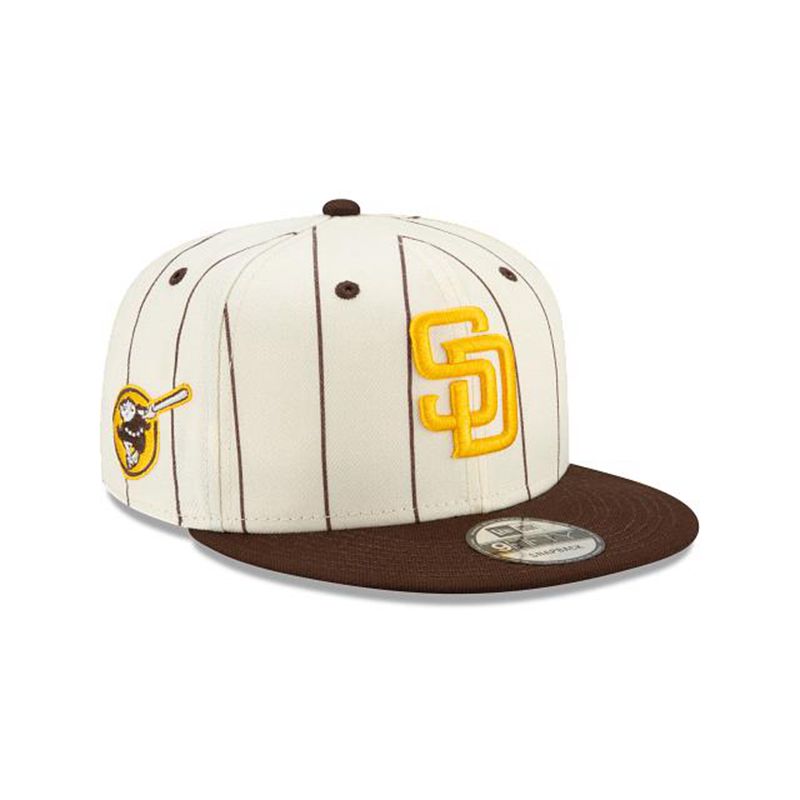 MLB San Diego Padres Pinstripe 9Fifty Snapback (MGC6134) - White New Era Caps